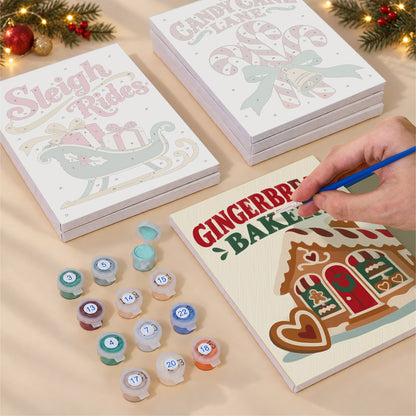 Candy Cane Lane Holiday Signs (Mini Paint by Numbers)