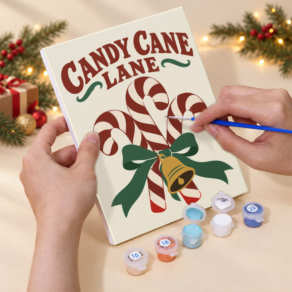 Candy Cane Lane Holiday Signs (Mini Paint by Numbers)