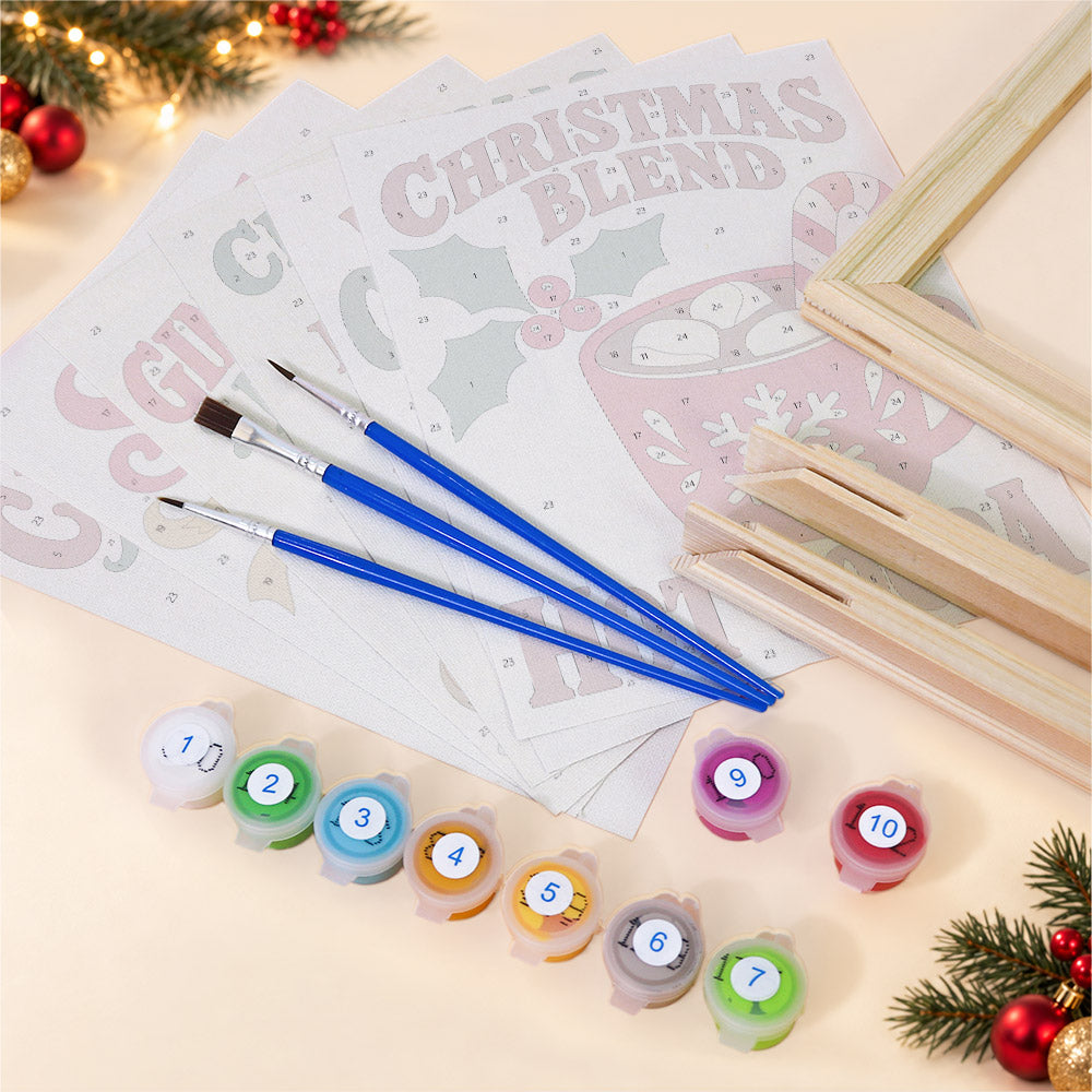 Candy Cane Lane Holiday Signs (Mini Paint by Numbers)