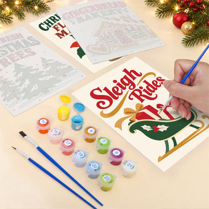 Candy Cane Lane Holiday Signs (Mini Paint by Numbers)