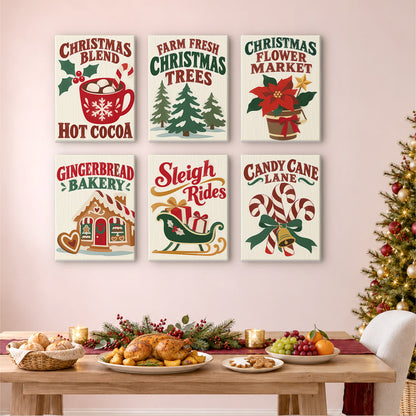 Candy Cane Lane Holiday Signs (Mini Paint by Numbers)