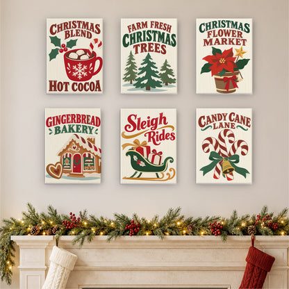 Candy Cane Lane Holiday Signs (Mini Paint by Numbers)