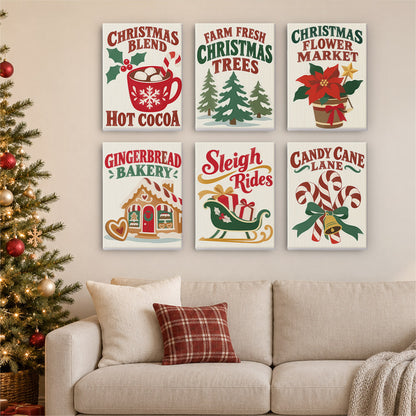 Candy Cane Lane Holiday Signs (Mini Paint by Numbers)