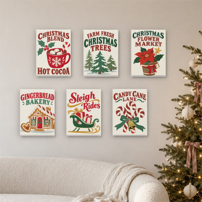 Candy Cane Lane Holiday Signs (Mini Paint by Numbers)