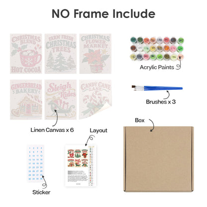 Candy Cane Lane Holiday Signs (Mini Paint by Numbers)