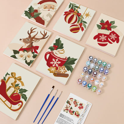 Classic Santa, Mittens and Sleigh (Mini Paint by Numbers)