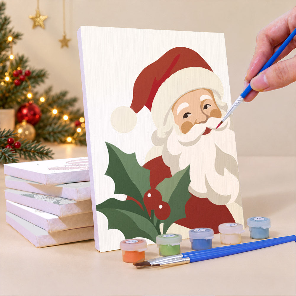 Classic Santa, Mittens and Sleigh (Mini Paint by Numbers)
