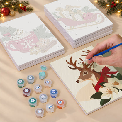 Classic Santa, Mittens and Sleigh (Mini Paint by Numbers)