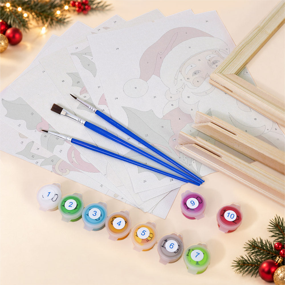 Classic Santa, Mittens and Sleigh (Mini Paint by Numbers)