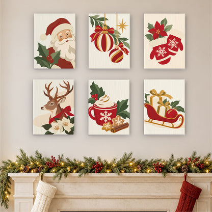 Classic Santa, Mittens and Sleigh (Mini Paint by Numbers)