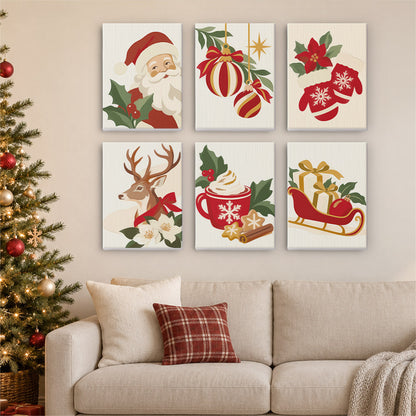 Classic Santa, Mittens and Sleigh (Mini Paint by Numbers)