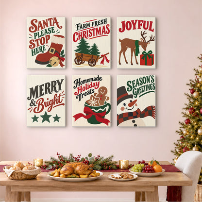 Santa Boot and Tree Wagon Signs (Mini Paint by Numbers)