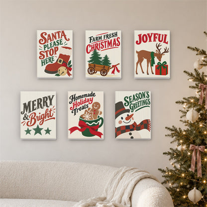 Santa Boot and Tree Wagon Signs (Mini Paint by Numbers)