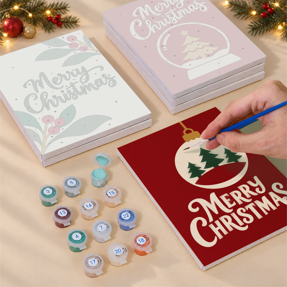 Ribbon Tree and Snow Globe Script (Mini Paint by Numbers)