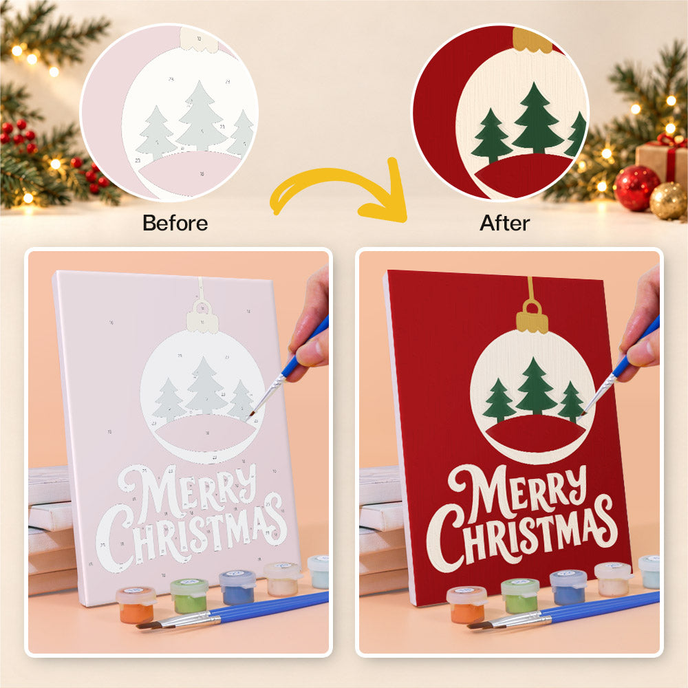 Ribbon Tree and Snow Globe Script (Mini Paint by Numbers)