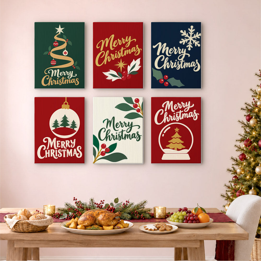 Ribbon Tree and Snow Globe Script (Mini Paint by Numbers)
