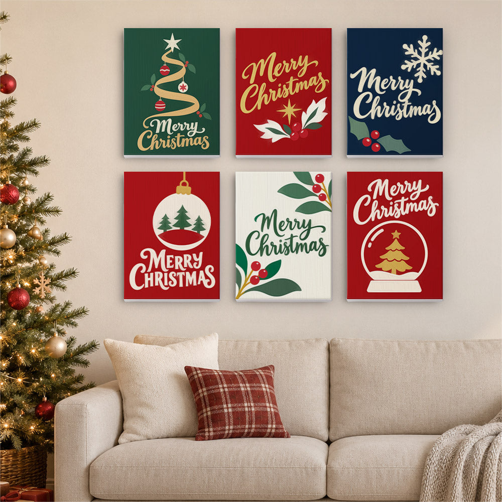 Ribbon Tree and Snow Globe Script (Mini Paint by Numbers)