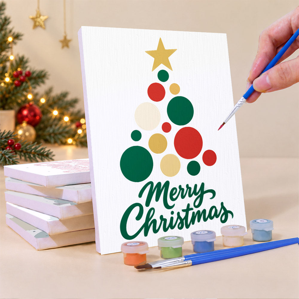 Simple Cream Merry Christmas (Mini Paint by Numbers)
