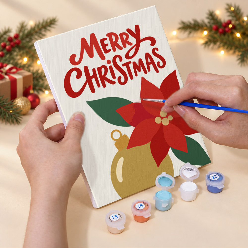 Simple Cream Merry Christmas (Mini Paint by Numbers)