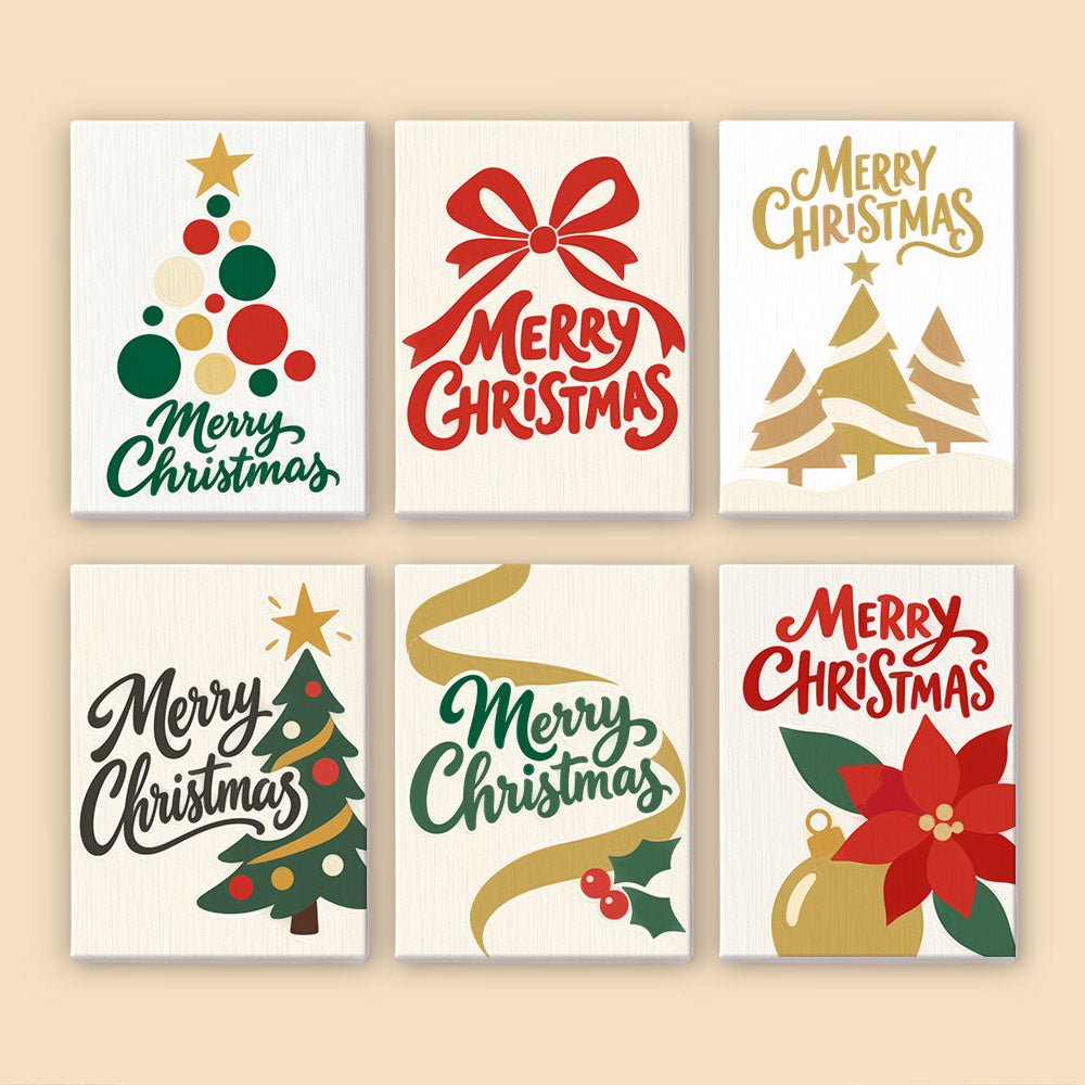 Simple Cream Merry Christmas (Mini Paint by Numbers)