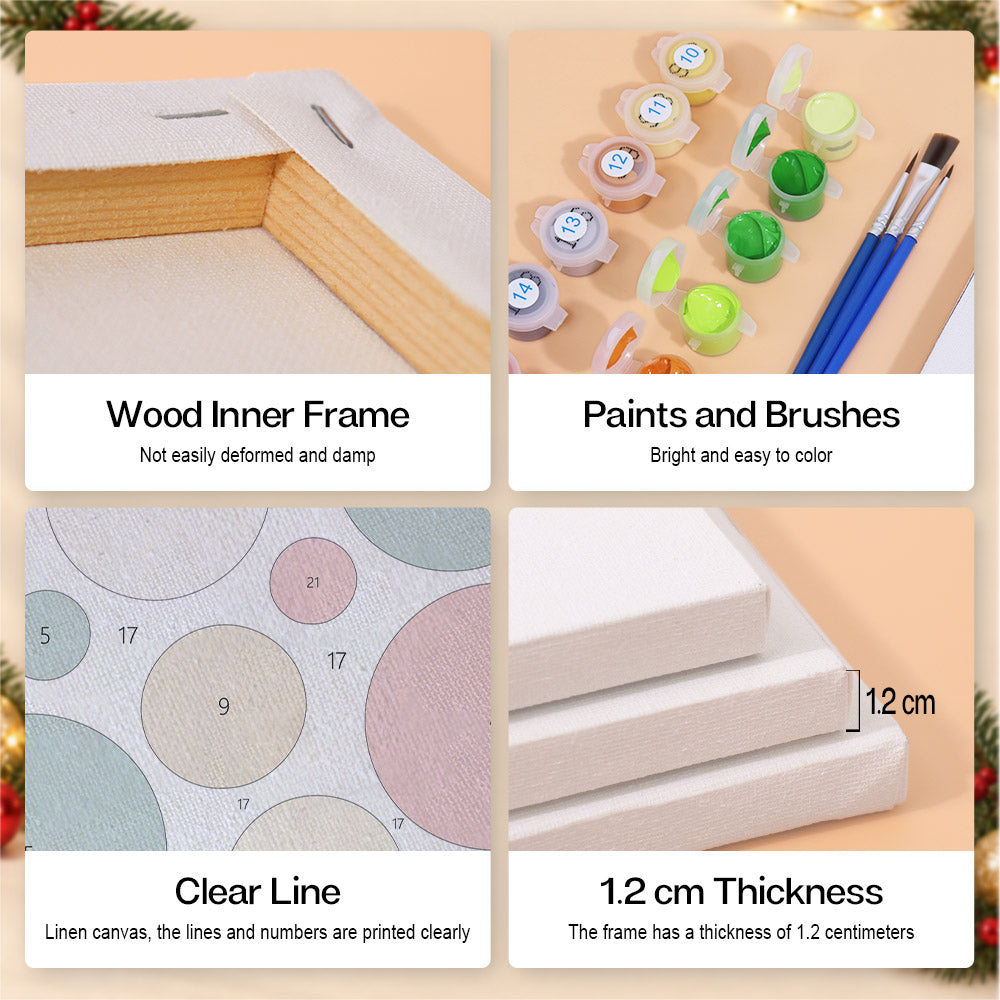 Simple Cream Merry Christmas (Mini Paint by Numbers)