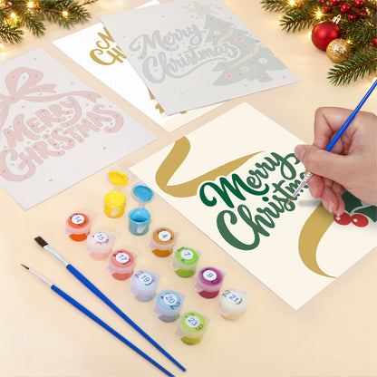 Simple Cream Merry Christmas (Mini Paint by Numbers)