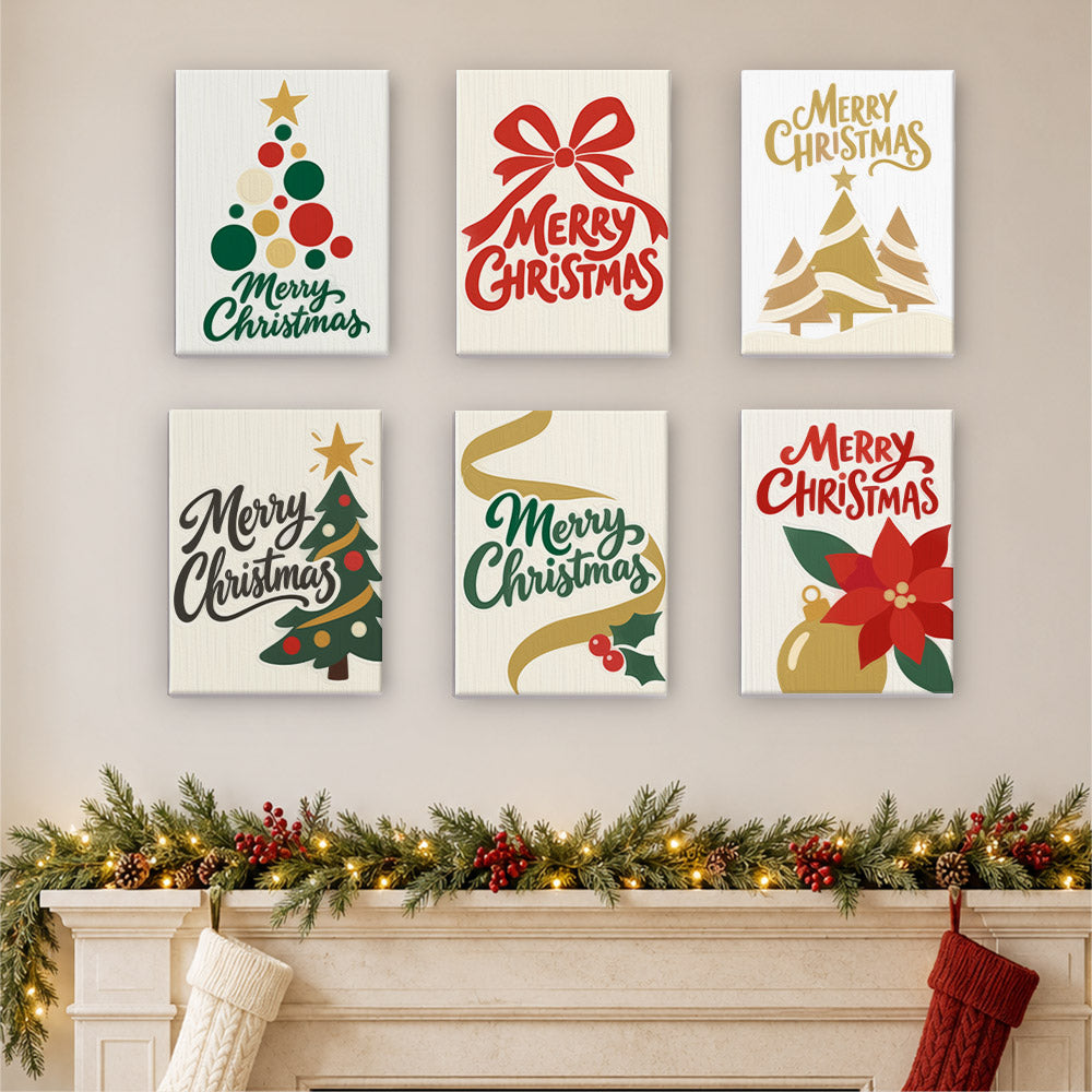 Simple Cream Merry Christmas (Mini Paint by Numbers)