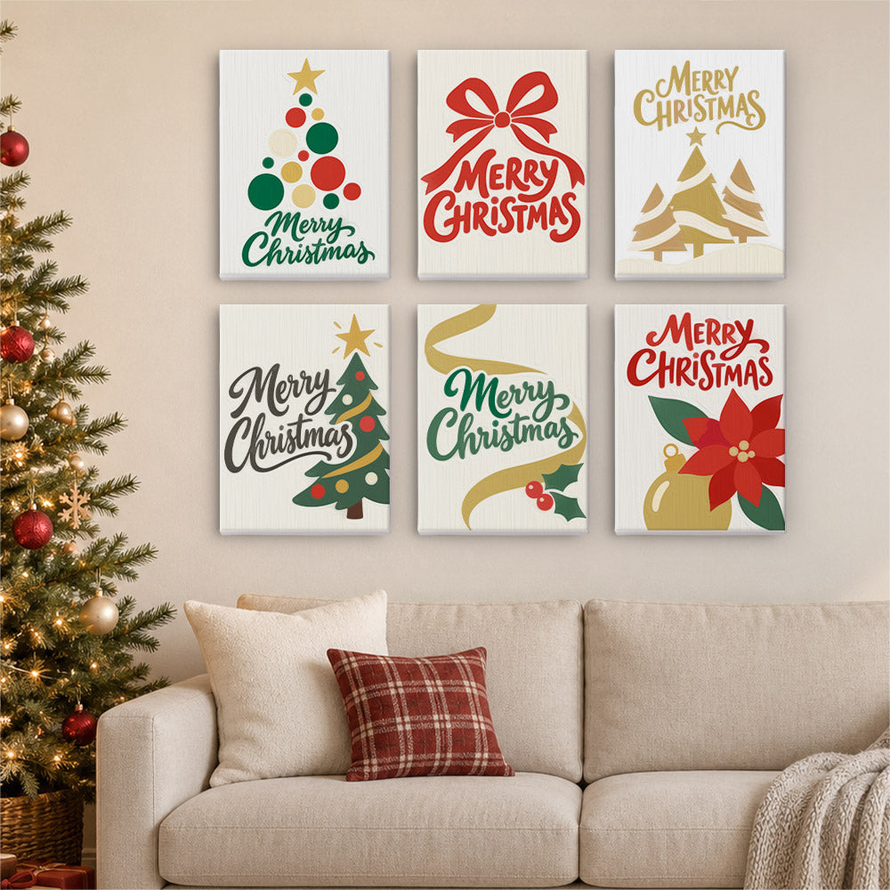 Simple Cream Merry Christmas (Mini Paint by Numbers)