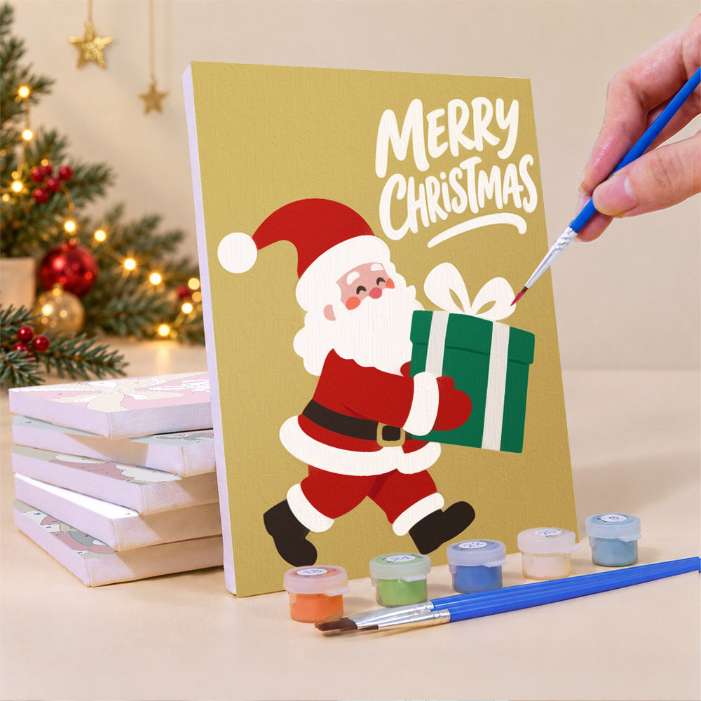 Gold and Red Santa Dash (Mini Paint by Numbers)