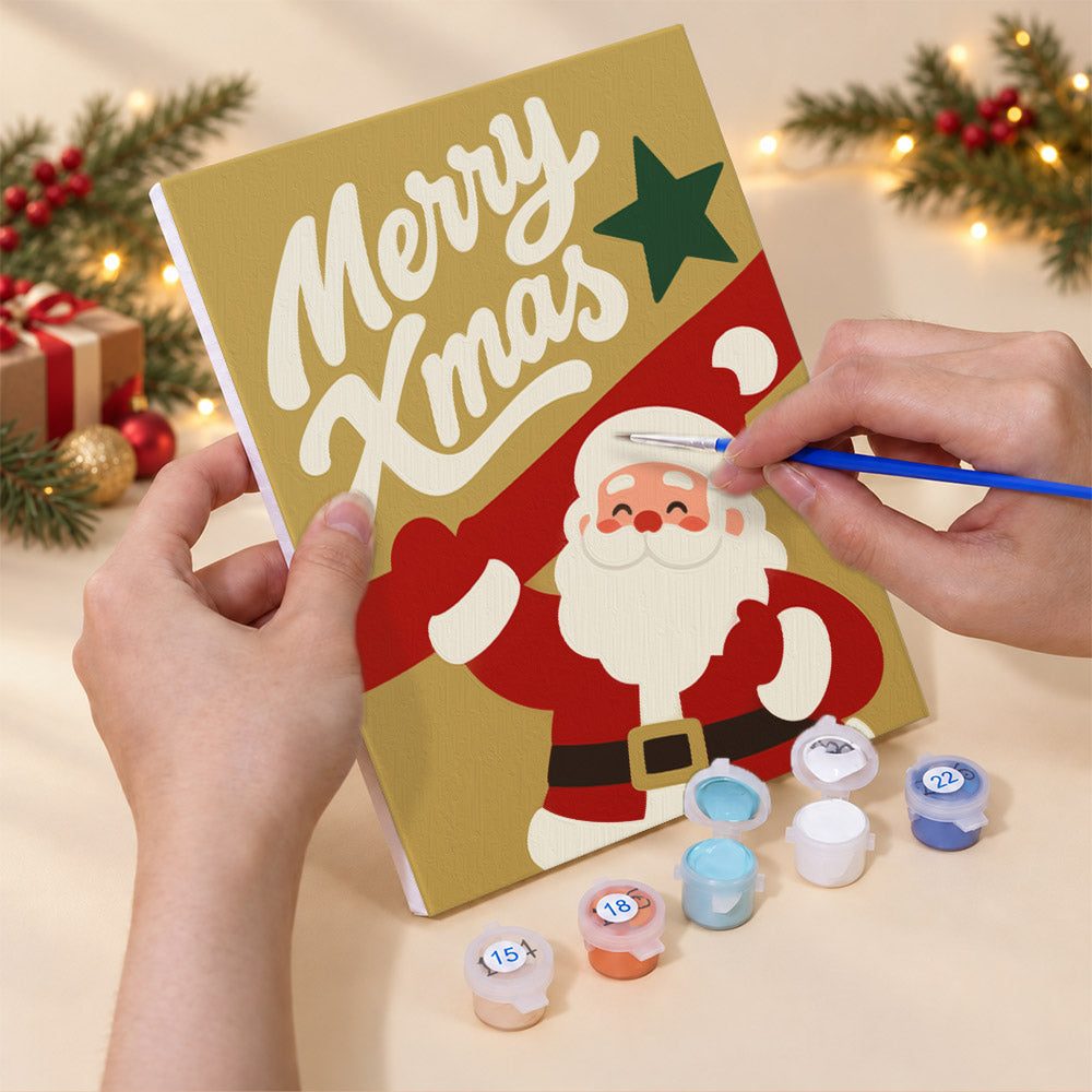 Gold and Red Santa Dash (Mini Paint by Numbers)