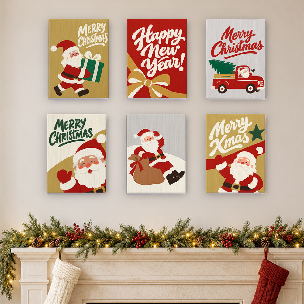 Gold and Red Santa Dash (Mini Paint by Numbers)
