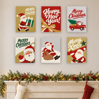Gold and Red Santa Dash (Mini Paint by Numbers)