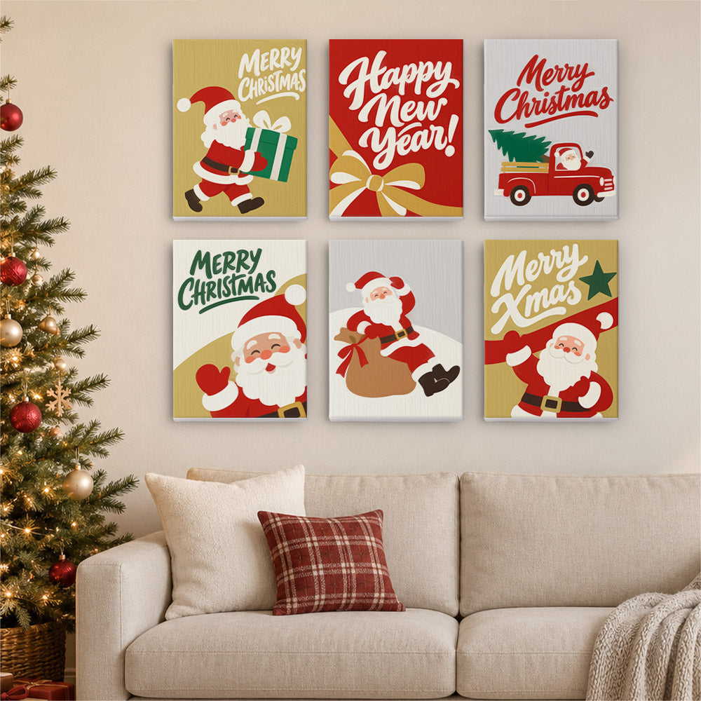 Gold and Red Santa Dash (Mini Paint by Numbers)