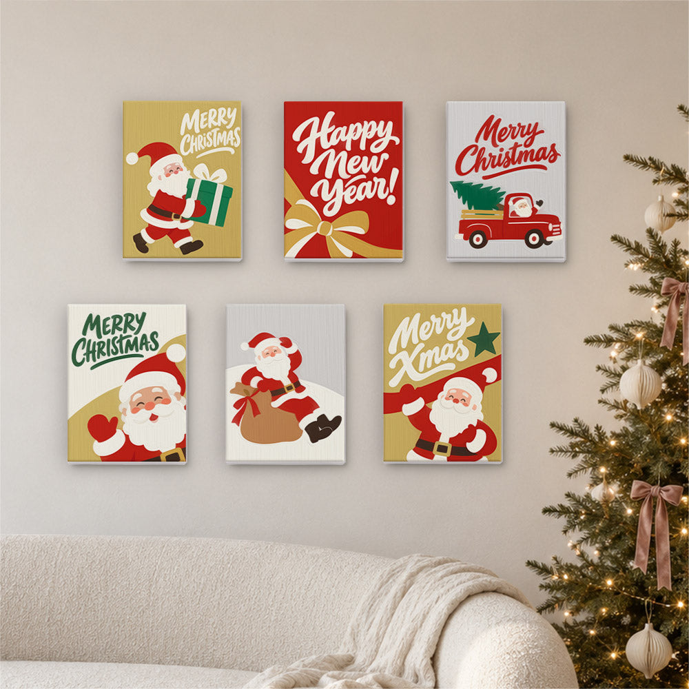 Gold and Red Santa Dash (Mini Paint by Numbers)