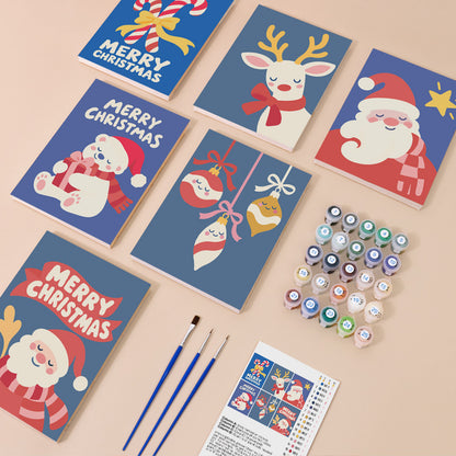 Periwinkle Santa and Polar Bear (Mini Paint by Numbers)