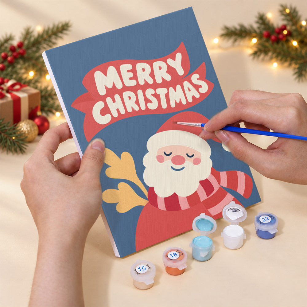 Periwinkle Santa and Polar Bear (Mini Paint by Numbers)