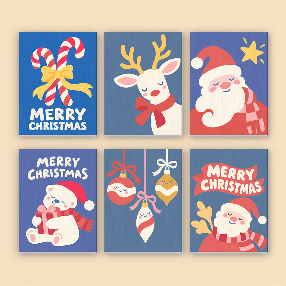 Periwinkle Santa and Polar Bear (Mini Paint by Numbers)