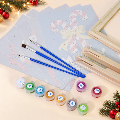 Periwinkle Santa and Polar Bear (Mini Paint by Numbers)