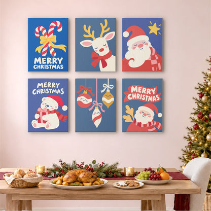 Periwinkle Santa and Polar Bear (Mini Paint by Numbers)
