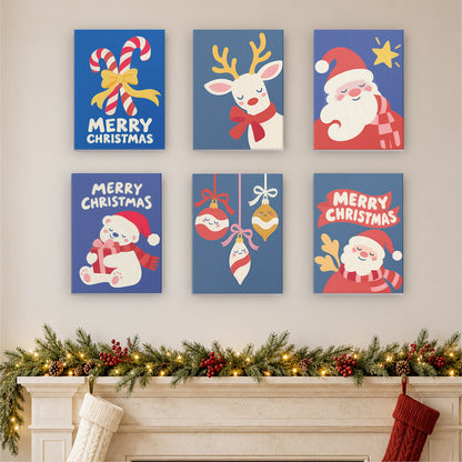 Periwinkle Santa and Polar Bear (Mini Paint by Numbers)