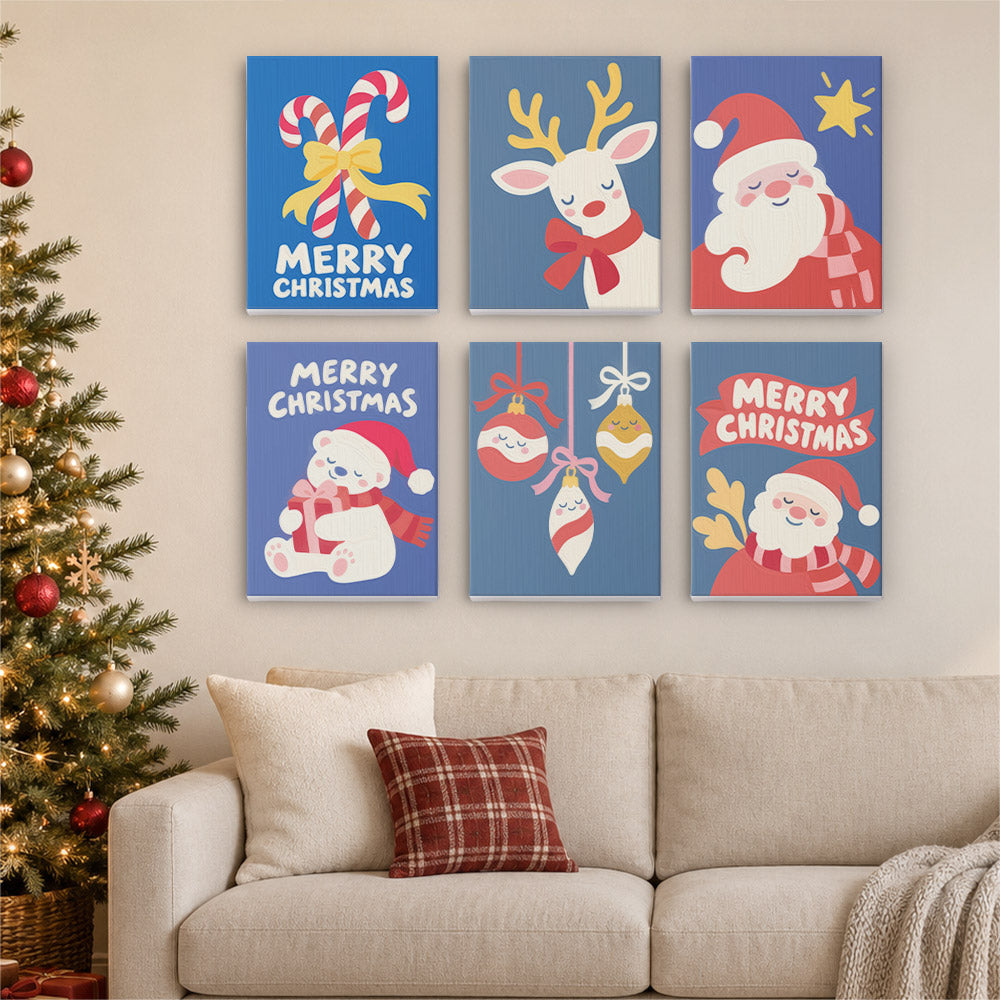 Periwinkle Santa and Polar Bear (Mini Paint by Numbers)
