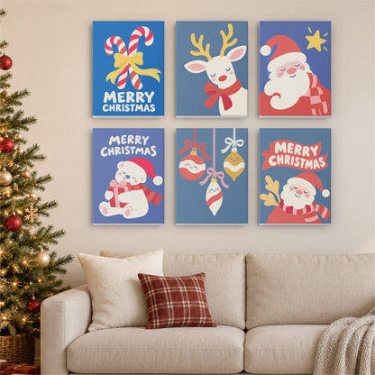 Periwinkle Santa and Polar Bear (Mini Paint by Numbers)