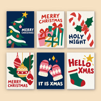 Hello Xmas Mittens and Candy Cane (Mini Paint by Numbers)
