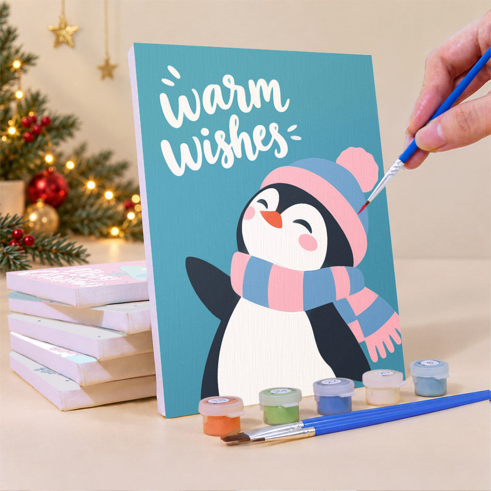 Warm Wishes Penguin and Polar Bear (Mini Paint by Numbers)