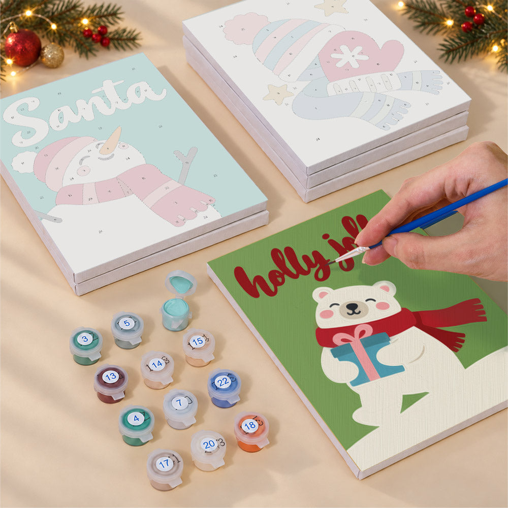 Warm Wishes Penguin and Polar Bear (Mini Paint by Numbers)