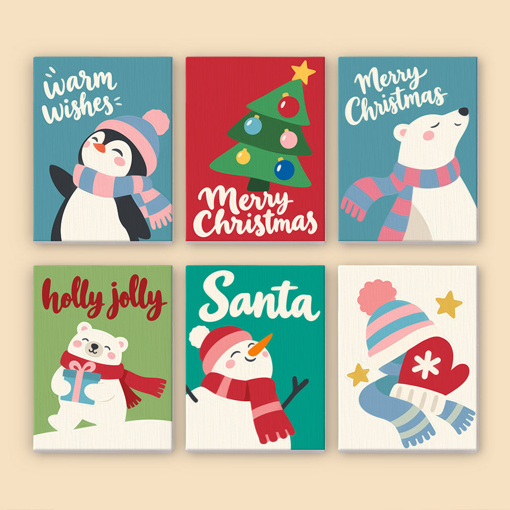 Warm Wishes Penguin and Polar Bear (Mini Paint by Numbers)