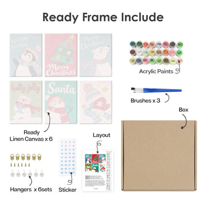 Warm Wishes Penguin and Polar Bear (Mini Paint by Numbers)