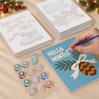 Hello Winter Pinecone and Bells (Mini Paint by Numbers)