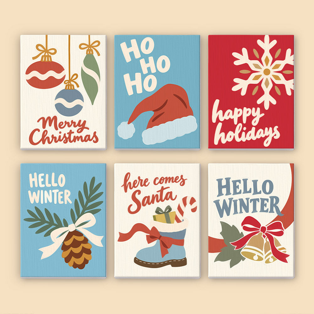 Hello Winter Pinecone and Bells (Mini Paint by Numbers)