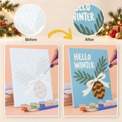Hello Winter Pinecone and Bells (Mini Paint by Numbers)